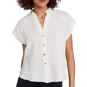 NWT Free People Dreamy Days Shirt White Gauze Size Large L
